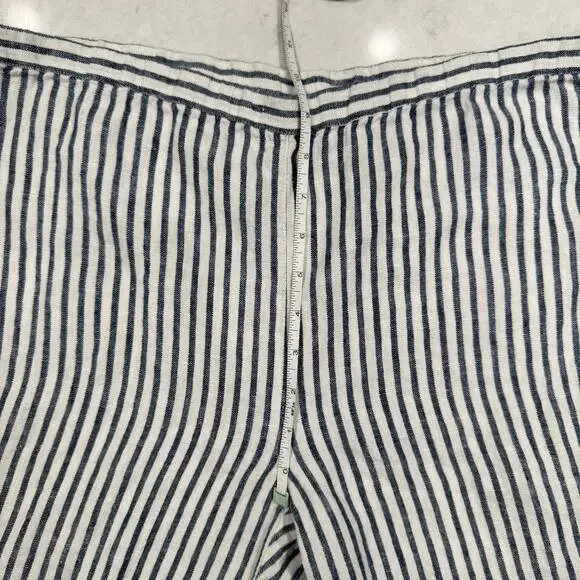 Chico’s Blue & White Striped 100% Linen Coastal Pants Chico's Size 0 Beach - Picture 6 of 16